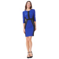 Kate Kasin Womens 3/4 Sleeve Optical Illusion Bodycon Office Lady Pencil Dress KK000222-2